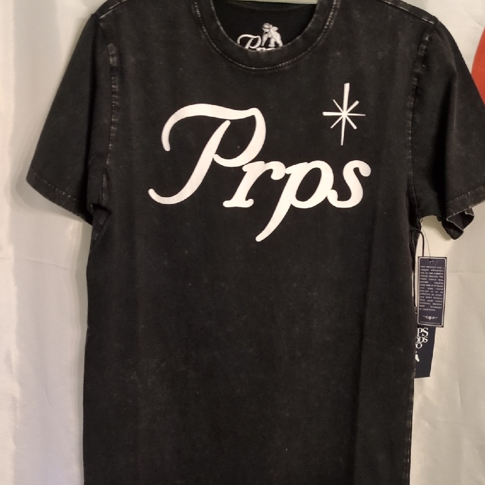 PRPS Charcoal Tee with White Logo